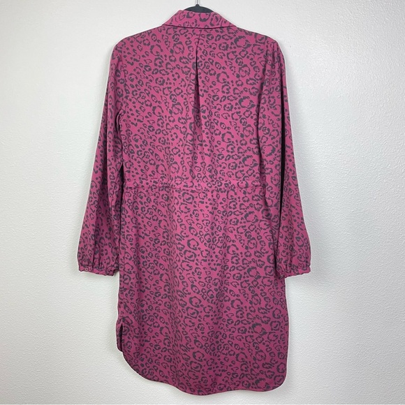 A New Day Women's Medium Long Sleeve Shirt Dress Animal Print Red Office Career - Picture 9 of 15
